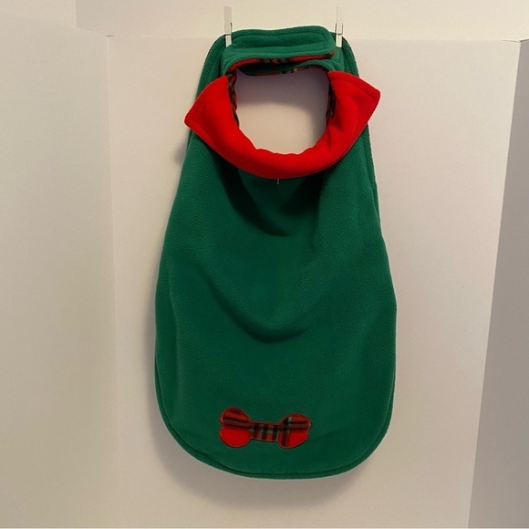 Petco set of 2 reversible fleece dog coats green/ red plaid & blue/Gray argyle - Picture 3 of 14